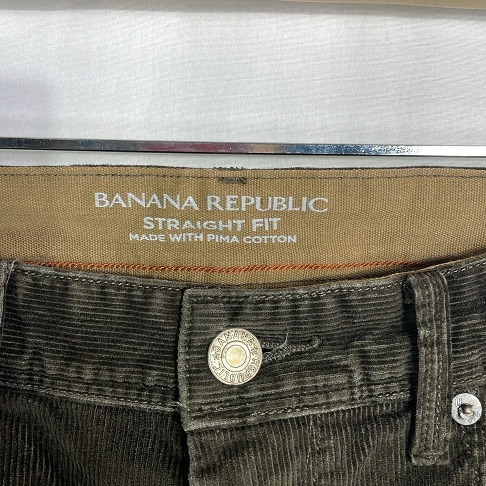 Banana republic, dark brown straight, fit cotton corduroy jeans